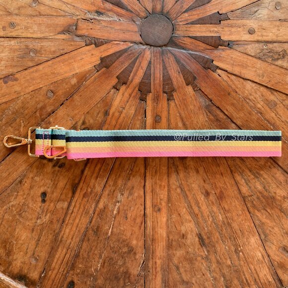 NWOT Retro Rainbow Pastel Striped Detachable Bag Strap (57" Adjustable Length) - Picture 10 of 15